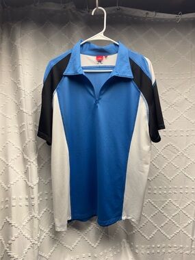 J.Lindeberg XL 1/4 Zip Color-Block Short Sleeve Golf Polo Shirt